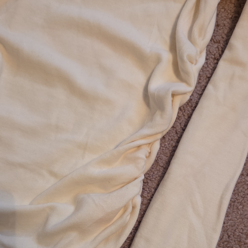 OGL Cream Long Sleeve Ruched Mock Neck Top - Picture 3 of 3